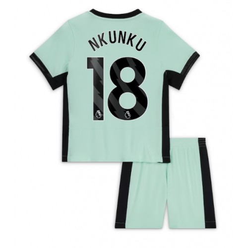 Dětský Fotbalový dres Chelsea Christopher Nkunku #18 2023-24 Třetí Krátký Rukáv (+ trenýrky)